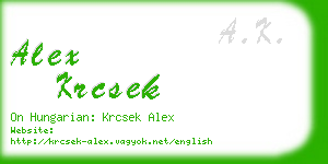 alex krcsek business card